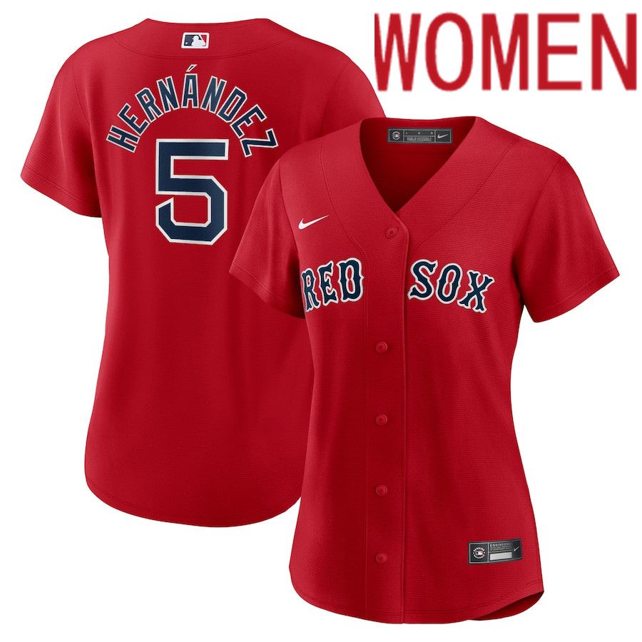 Women Boston Red Sox 5 Enrique Hernandez Nike Red Alternate Replica Player MLB Jersey